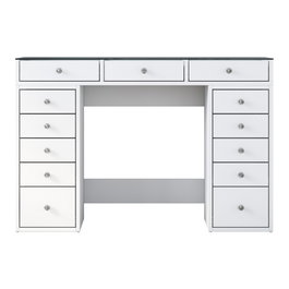 Hanah Home Mesa de Maquillaje Blanca con Espejo y 2 Cajones